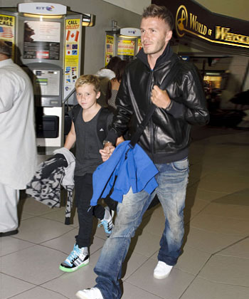 David Beckham Catching A Flight At Heathrow Airport (USA AND OZ ONLY)